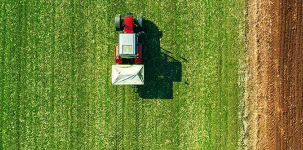 Arial view of a tractor