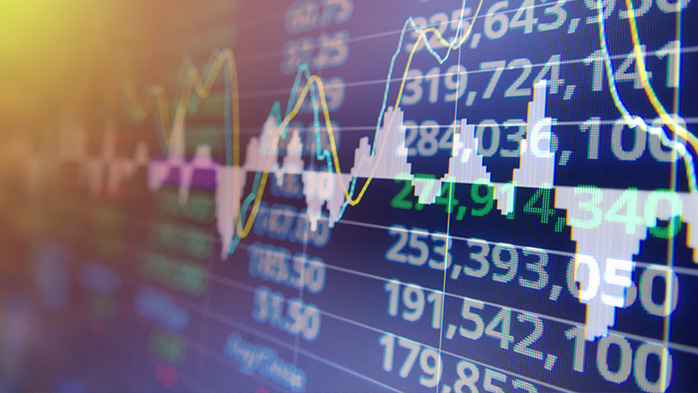 Prices and graphs on a screen