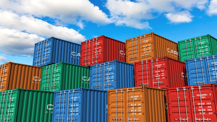 Stacked containers